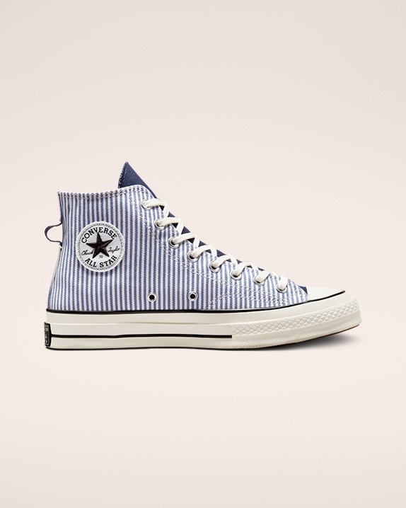 Converse Chuck 70 Lo-Fi Hickory Stripe High Top HellBlau | A27074Q