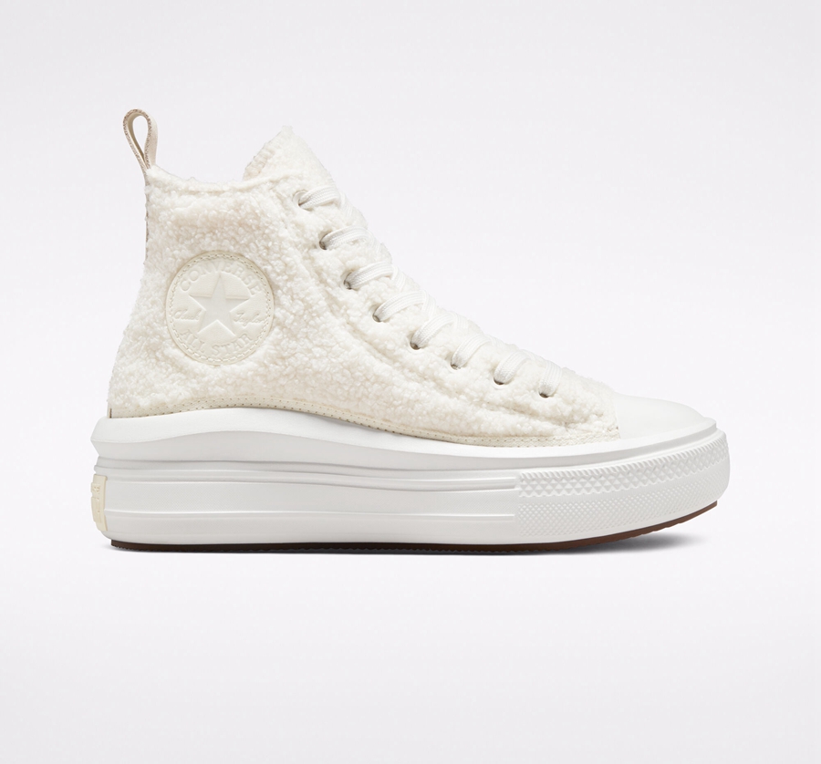 Converse Chuck Taylor All Star Move Plattform Cozy Tones Sherpa Weiß | A08545Z