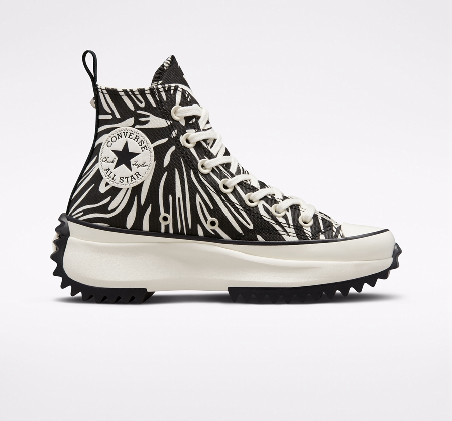 Converse Run Star Hike Plattform Animalier Schwarz | A06697W