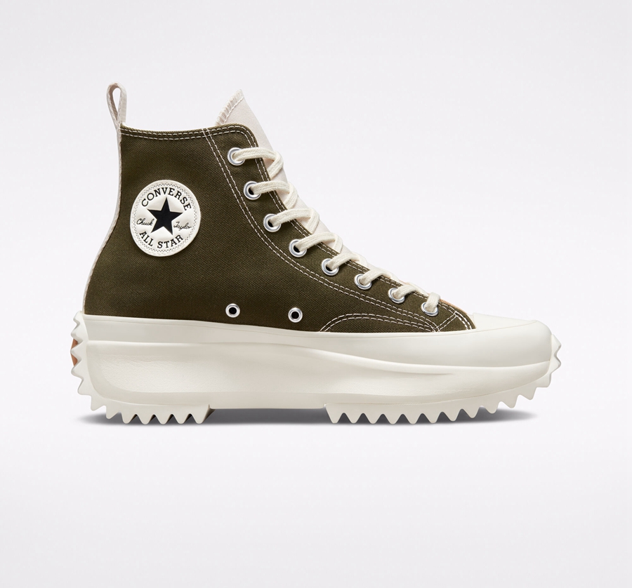 Converse Run Star Hike Plattform Tri-Panel Color Block Olivgrün | A07432G